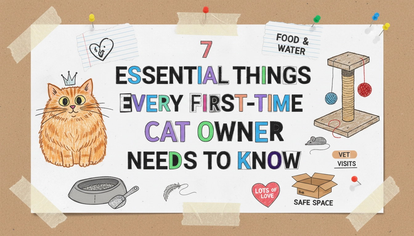 A slightly blurry, homemade-style photo of a cat sitting on a laptop keyboard, representing the 7 Essential Things Every First-Time Cat Owner Needs to Know.