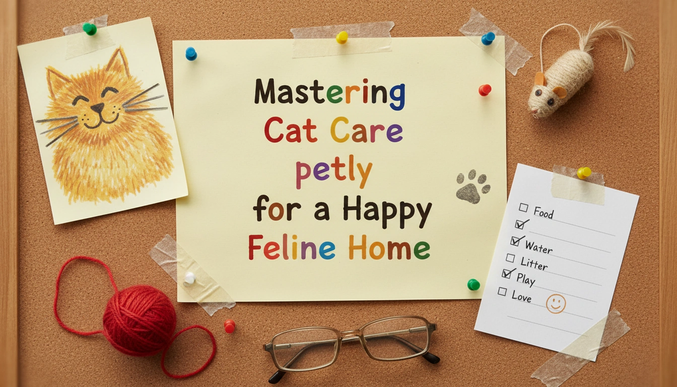 A smug cat sitting on a desk looking at the camera, illustrating the concept of Cat Care petly.