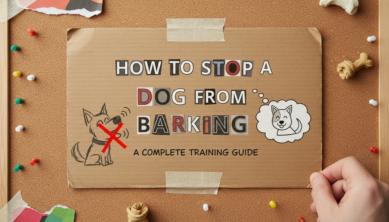 A candid, slightly blurry photo of a brown dog barking at a window in a messy living room, providing a guide on How to stop a dog from barking?.