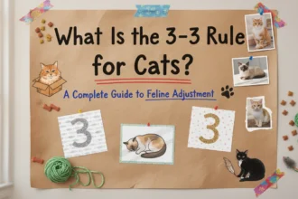A grainy, amateur photo of a cautious cat peeking out from under a bed, illustrating the first stage of What Is the 3-3-3 Rule for Cats?.