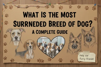 A close-up, amateur-style photo of a soulful dog looking through a shelter fence, illustrating the question: What is the most surrendered breed of dog?