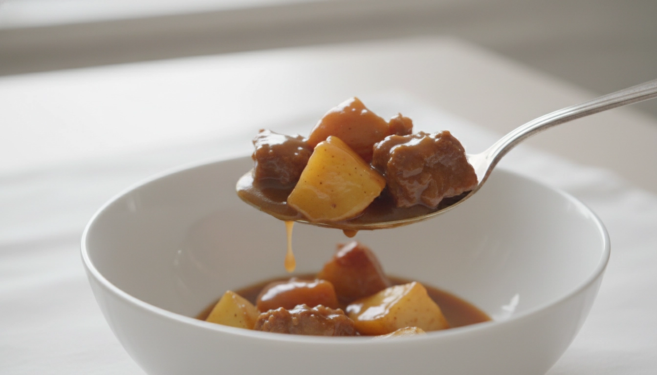 A person using a spoon to portion out the best wet cat food into a bowl.