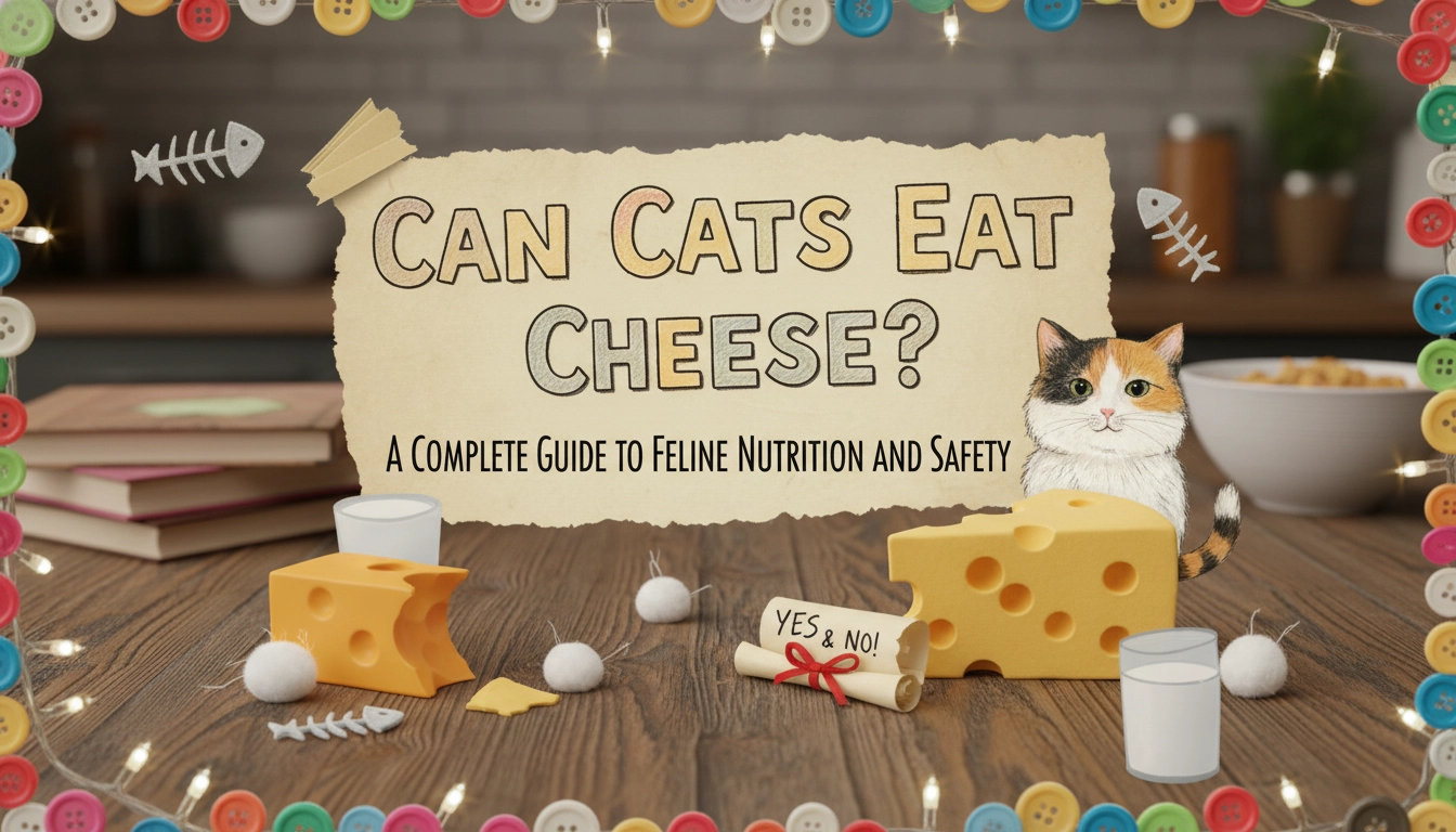 A slightly blurry, amateur photo of a grumpy tabby cat sniffing a block of cheddar on a cluttered kitchen counter, asking can cats eat cheese?