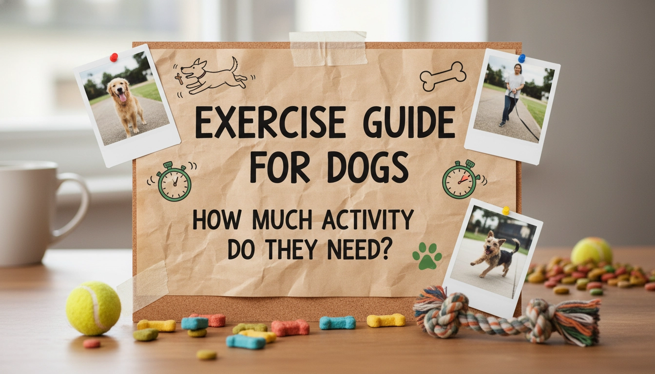 A homemade, slightly blurry photo of a dog sitting on a porch next to a tangled leash, illustrating an Exercise Guide for Dogs: How Much Activity Do They Need?.