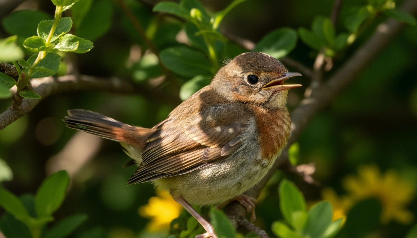 How To Help An Injured Bird At Home: A Complete Emergency Rescue Guide A fully feathered baby bird (fledgling) hopping in the grass, showing it does not need human rescue.