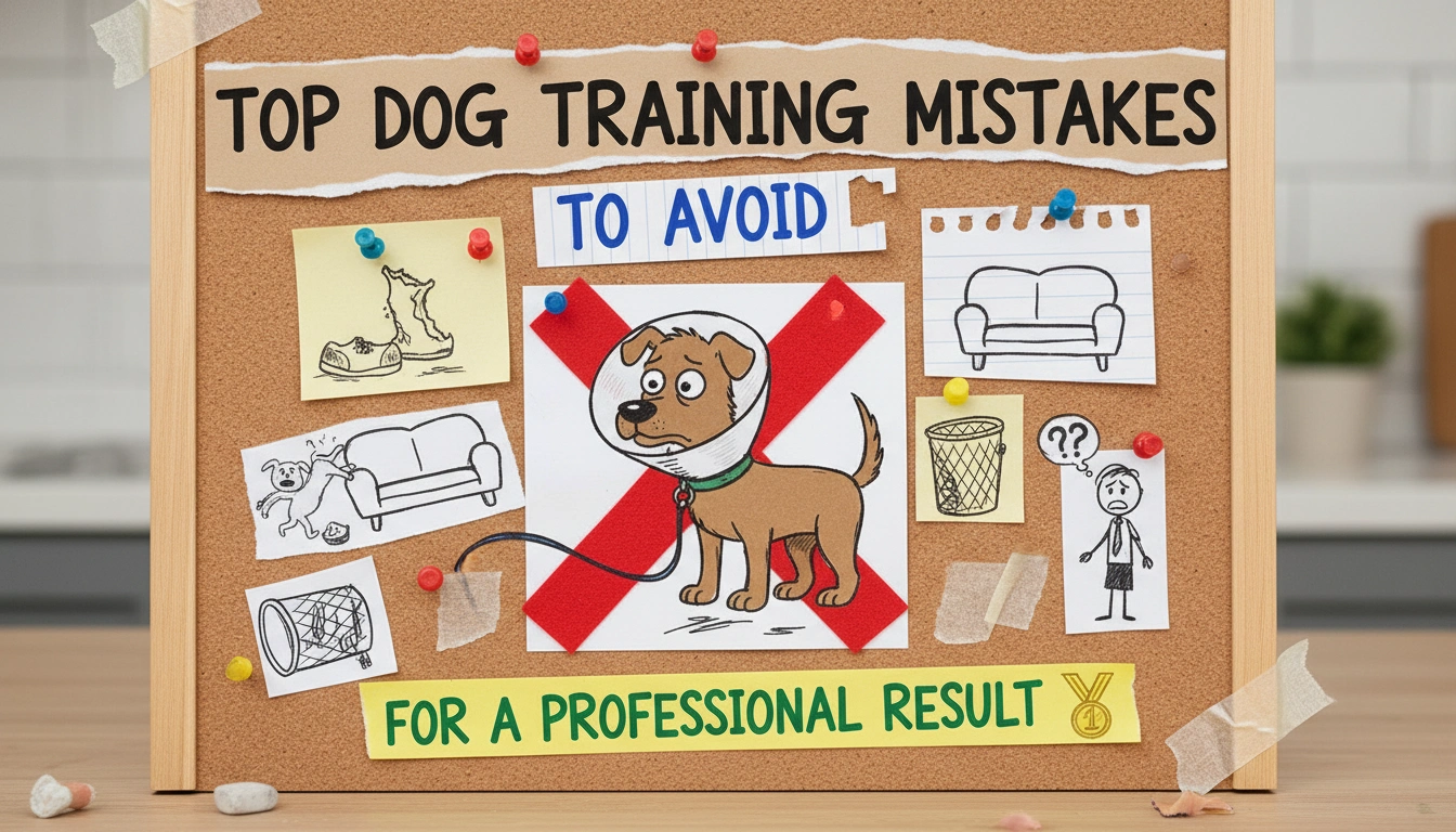 A homemade photo of a person laughing while their dog ignores a command, highlighting mistakes to avoid during training.