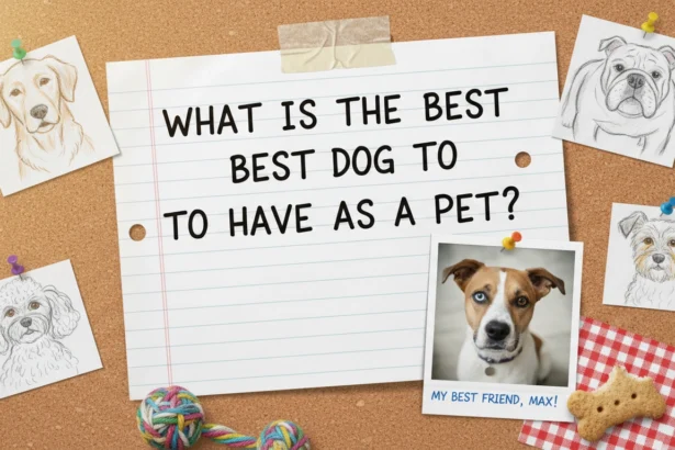 A candid, slightly blurry photo of a person sitting on a porch with their dog, wondering what is the best dog to have as a pet?
