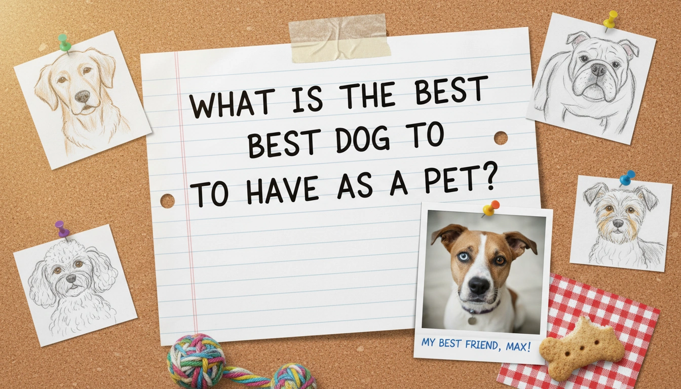 A candid, slightly blurry photo of a person sitting on a porch with their dog, wondering what is the best dog to have as a pet?