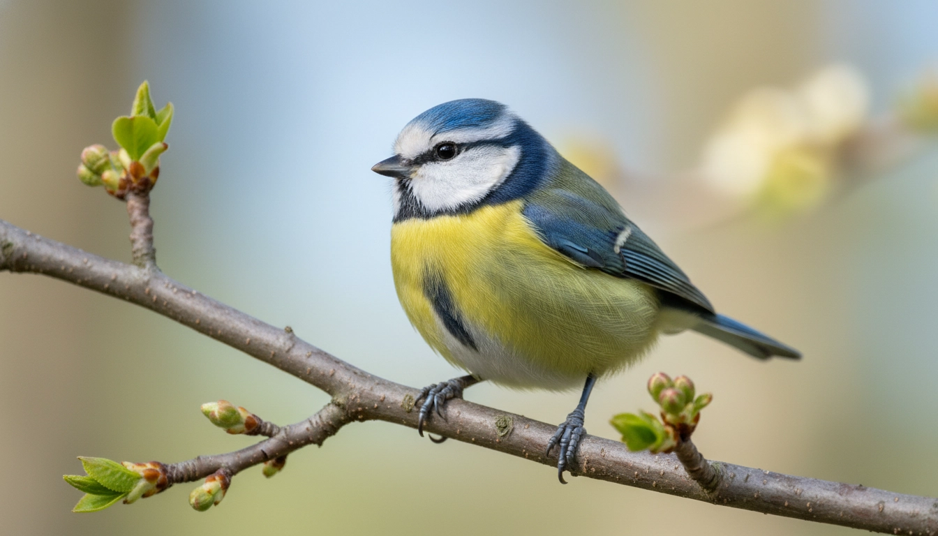 A healthy, alert bird perched on a tree branch, symbolizing a successful rescue and recovery.