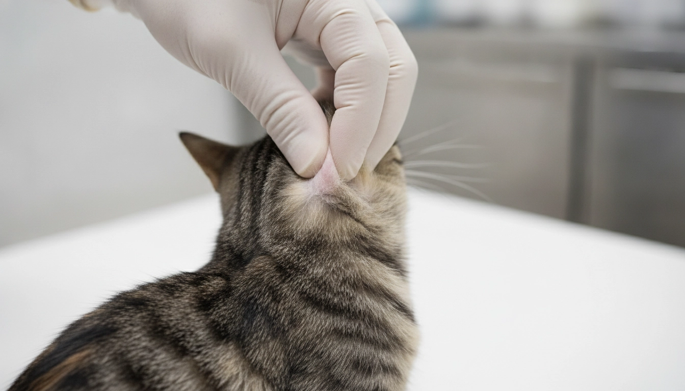 Do Vets Recommend Wet Cat Food? Complete Veterinary Guide A hand gently pinching the skin on a cat's shoulders to check for dehydration.
