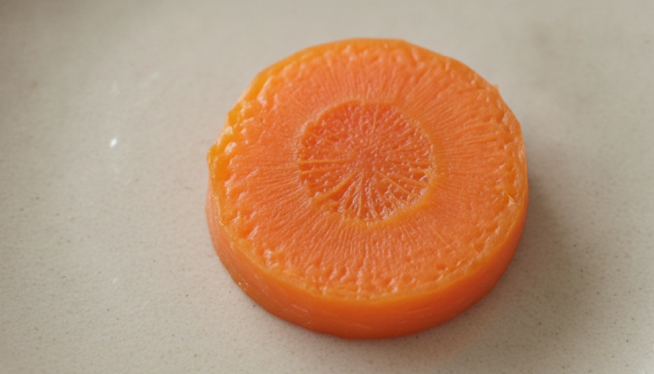 Why Can'T Dogs Have Cooked Carrots? A close-up of a soft, steamed carrot slice showing the broken-down fibers for easier canine digestion.