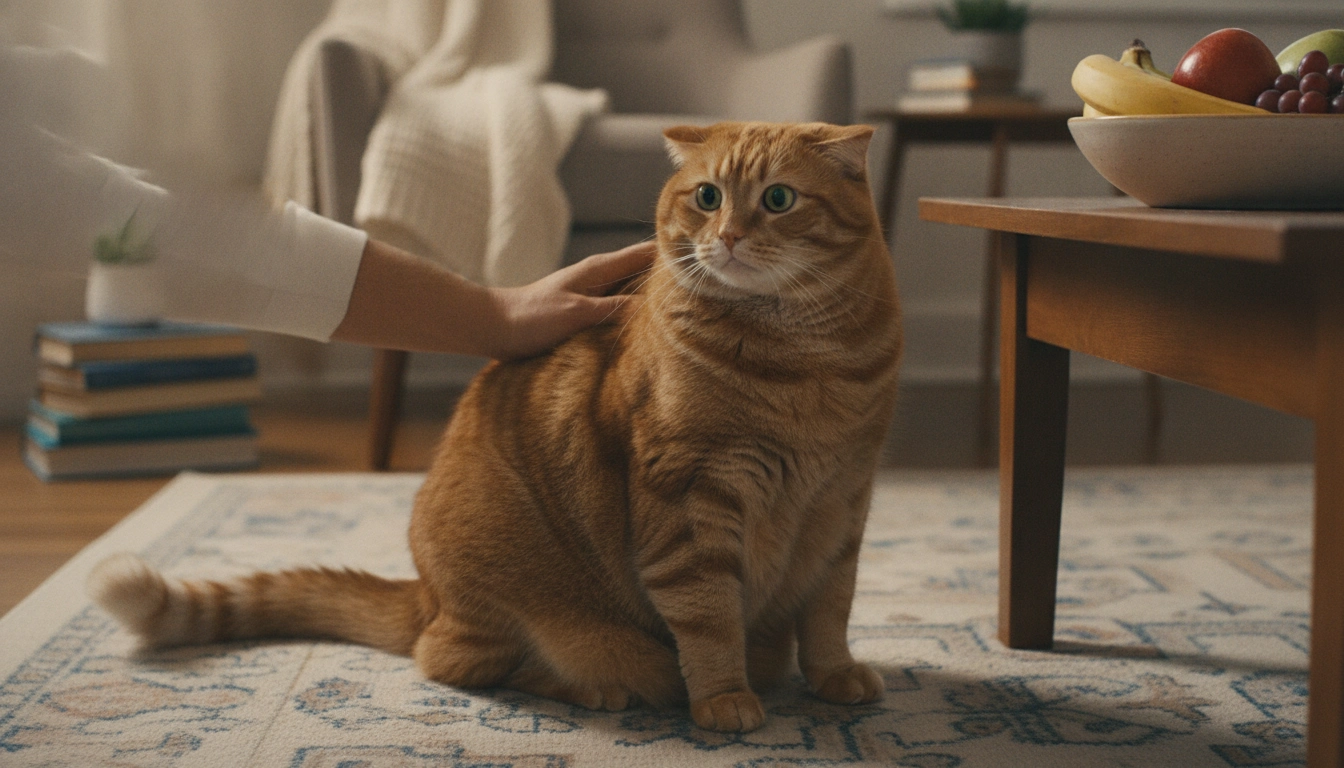 Can Cats Eat Watermelon? Benefits, Risks, And Serving Tips A large, robust cat being steered away from sugary watermelon snacks.